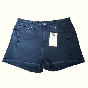 Levi's Denzin Black Distressed Mom Shorts Size 13/31